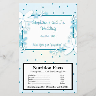 Microwave Popcorn Wrapper Blue Daisies