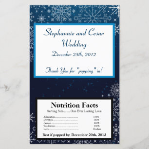Microwave Popcorn Wrapper Blue Stars and Snowflake