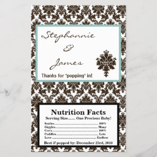Microwave Popcorn Wrapper Brown Damask