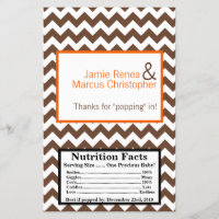 Microwave Popcorn Wrapper Brown Orange Chevron