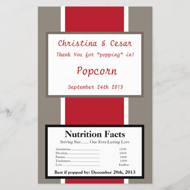 Microwave Popcorn Wrapper Crimson Red Grey Bg Whit (Front)