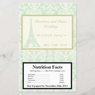 Microwave Popcorn Wrapper Damask Paris