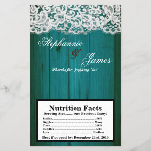 Microwave Popcorn Wrapper Distressed Teal Wood Lac