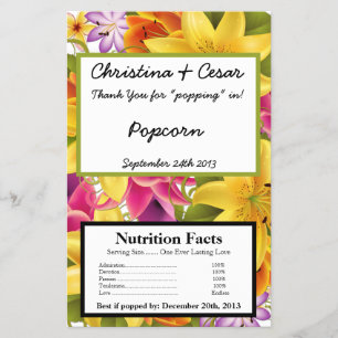 Microwave Popcorn Wrapper Hawaiian Colourful Exoti