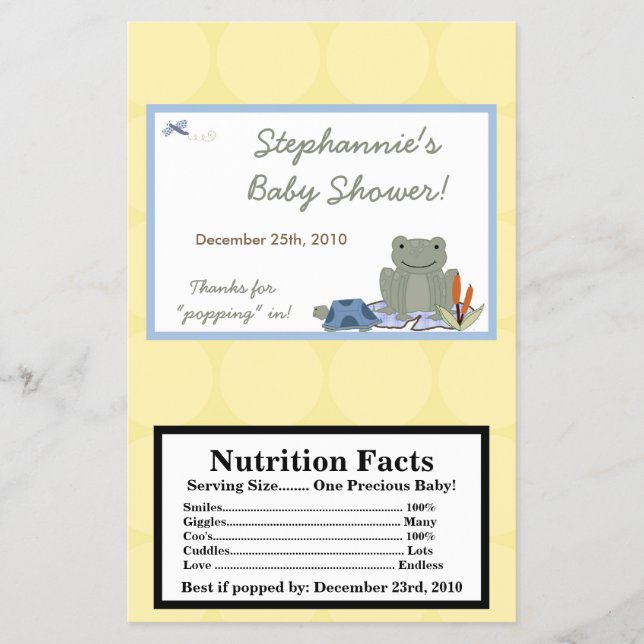 Microwave Popcorn Wrapper Leap Frog Turtle Bee (Front)