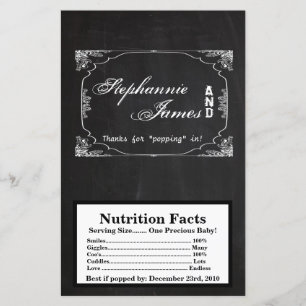 Microwave Popcorn Wrapper Modern Chalkboard Vintag