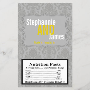 Microwave Popcorn Wrapper Modern Grey Damask Lace