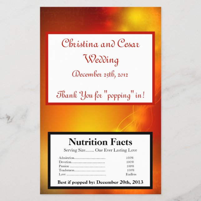 Microwave Popcorn Wrapper Moroccan Lantern (Front)