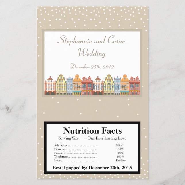 Microwave Popcorn Wrapper Old Town Christmas (Front)