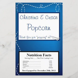 Microwave Popcorn Wrapper Paper Plane Flying Blue