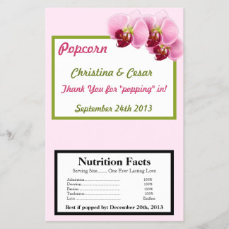 Microwave Popcorn Wrapper Pink Orchid Long Stem Fl