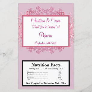 Microwave Popcorn Wrapper Pink/Purple Chinese Scro