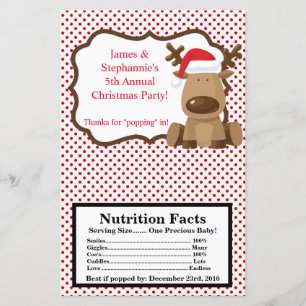 Microwave Popcorn Wrapper Reindeer Christmas XMAS