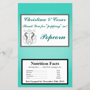 Microwave Popcorn Wrapper Seahorse Anchor Turquois