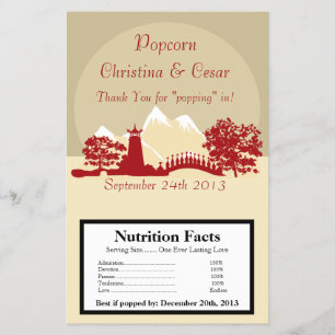 Microwave Popcorn Wrapper Snowcap Mtns Asian Garde