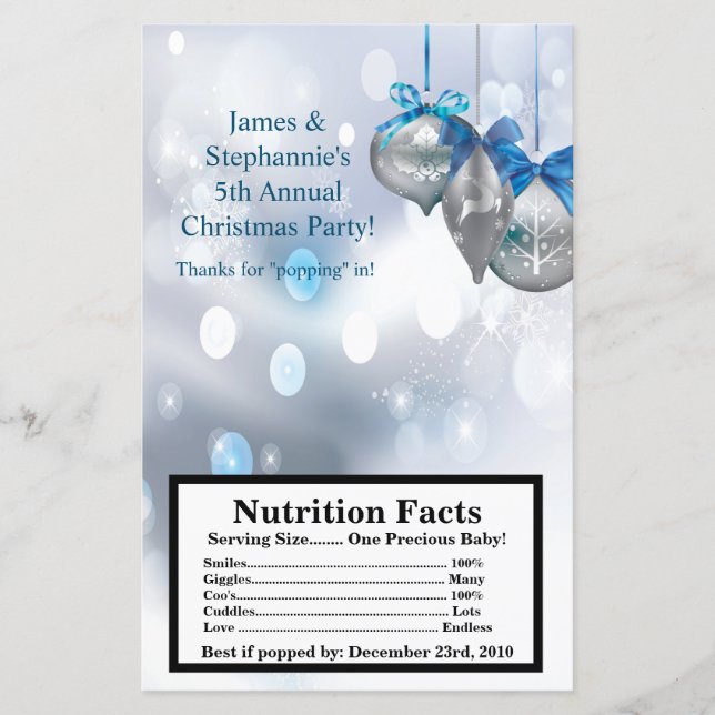 Microwave Popcorn Wrapper Winter Snowflake Ornamen (Front)