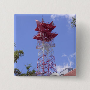 Microwave Relay Radio Telecom Tower 15 Cm Square Badge