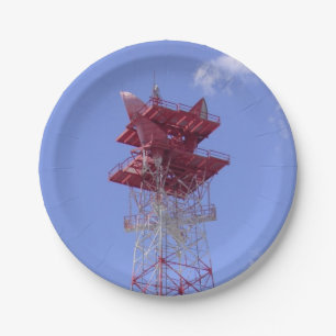 Microwave Telecommunications Tower Paper Plate