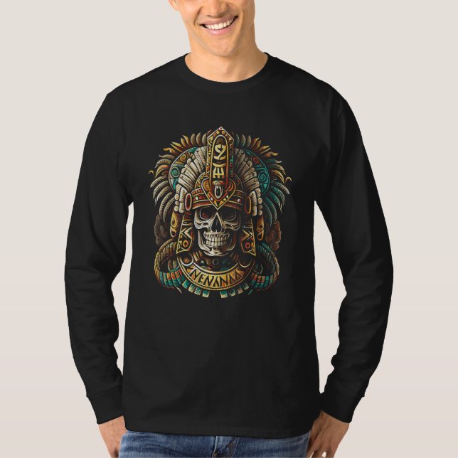 Mictlantecuhtli Aztec God Of Death Skull 1 T-Shirt (Front)