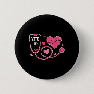 Micu Nurse Hearts Valentine Day Medical Intensive 6 Cm Round Badge