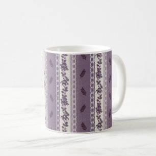 Mid-1800s Purple Floral Stripes Coffee Mug