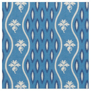Mid-1800s Wavy Stripe, Blue Fabric