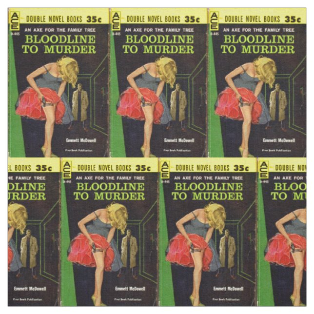 mid-1950s Bloodline to Murder pulp cover Fabric (Swatch)