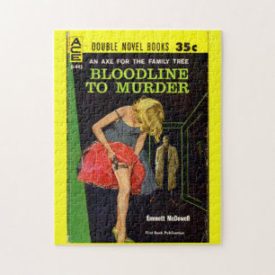 mid-1950s Bloodline to Murder pulp cover Jigsaw Puzzle