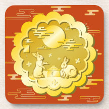 Mid Autumn Festival Gold Mooncake Moon Rabbit