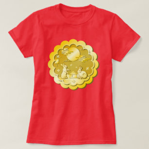 Mid Autumn Festival Gold Mooncake Moon Rabbit T-Shirt