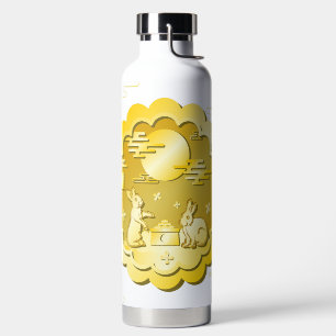 Mid Autumn Festival Gold Mooncake Moon Rabbit Water Bottle