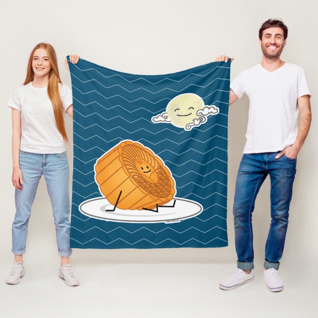 Mid Autumn Festival Moon cake lunar mooncakes past Fleece Blanket (In Situ)