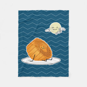 Mid Autumn Festival Moon cake lunar mooncakes past Fleece Blanket