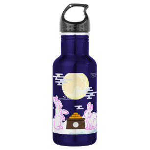 Mid Autumn Festival Moon Rabbit Mooncake Clouds 532 Ml Water Bottle