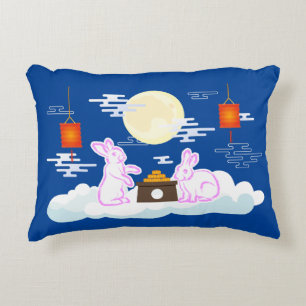 Mid Autumn Festival Moon Rabbit Mooncake Clouds Decorative Cushion