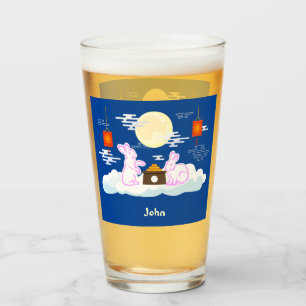 Mid Autumn Festival Moon Rabbit Mooncake Clouds Glass