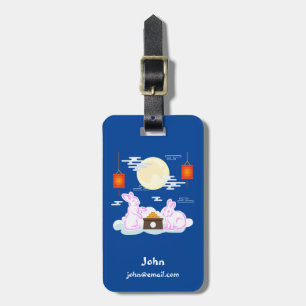 Mid Autumn Festival Moon Rabbit Mooncake Clouds Luggage Tag