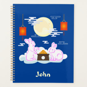 Mid Autumn Festival Moon Rabbit Mooncake Clouds Planner