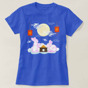 Mid Autumn Festival Moon Rabbit Mooncake Clouds T-Shirt