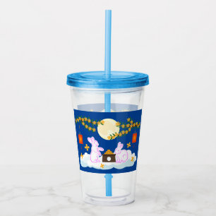Mid Autumn Festival Moon Rabbit Mooncake Osmanthus Acrylic Tumbler