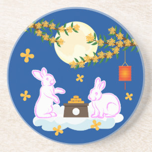 Mid Autumn Festival Moon Rabbit Mooncake Osmanthus Coaster
