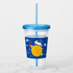 Mid Autumn Festival Mooncake Jumping Moon Rabbit Acrylic Tumbler