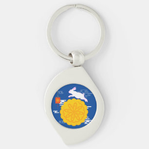 Mid Autumn Festival Mooncake Jumping Moon Rabbit Key Ring
