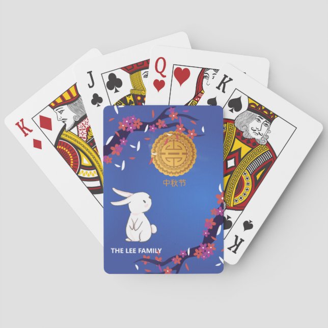 Mid Autumn Festival Mooncake Rabbit Playing Cards (Back)