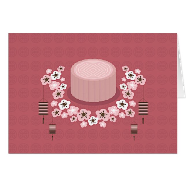 Mid-Autumn Festival Pink Mooncake Flowers (Front Horizontal)