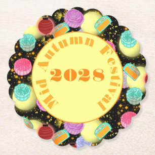 Mid Autumn Moon Festival Night Paper Coaster