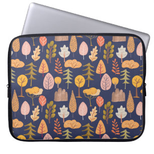 Mid autumn seamless pattern with multicolored tree laptop sleeve