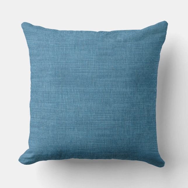 Mid-Blue Throw Pillow (Front)