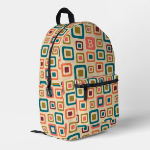 Mid-Centiry retro geometric pattern Printed Backpack