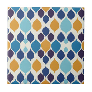 Mid Century 1960s Geometric Colorful  Tile